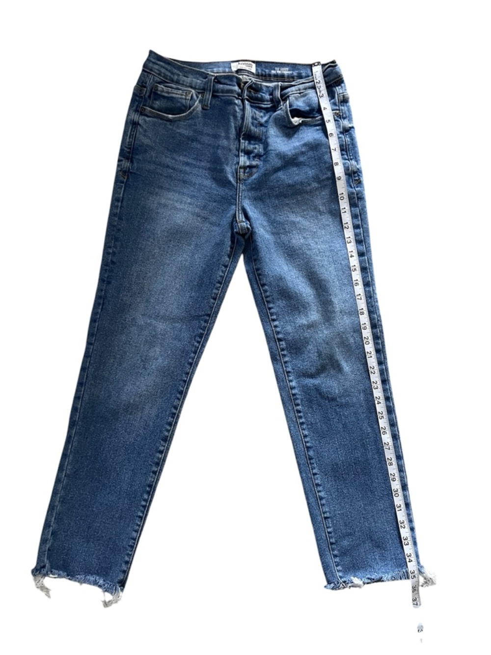 Kensie Medium Wash Straight Leg Jeans in Blue